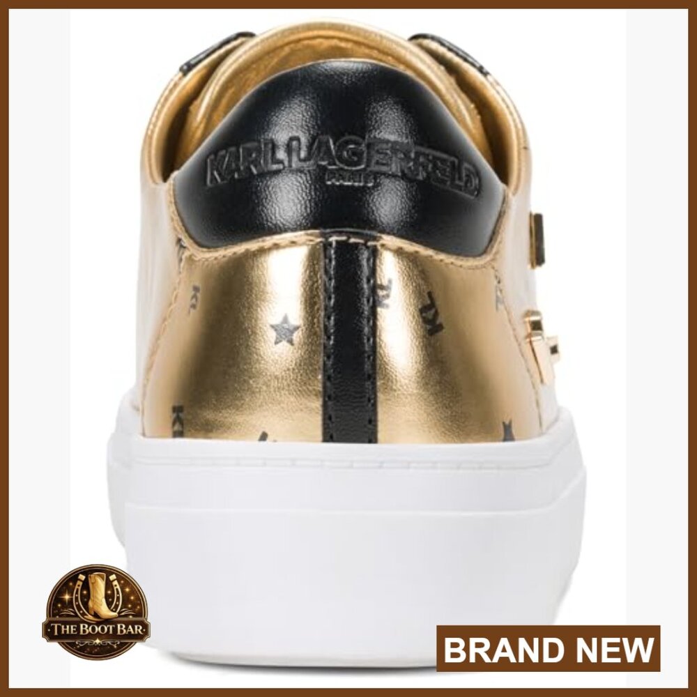 Platform Sneakers with Signature Logo Pins Lace Up Fashion Shoes - Picture 3 of 5